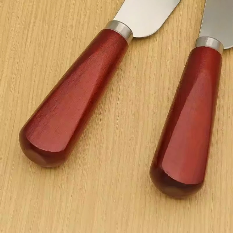 Leather Skiving Knife Cutting Knife With Wooden Handle Leather Skiver For DIY Leathercraft Working Tool
