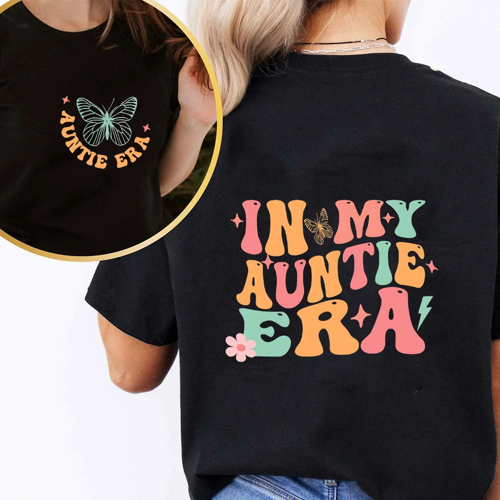 In My Auntie Era Shirt Auntie Shirt Summer Short Sleeve Ladies Tshirts Gift for Aunts Cool Aunt T-Shirt Clothes Aunts Gift Idea