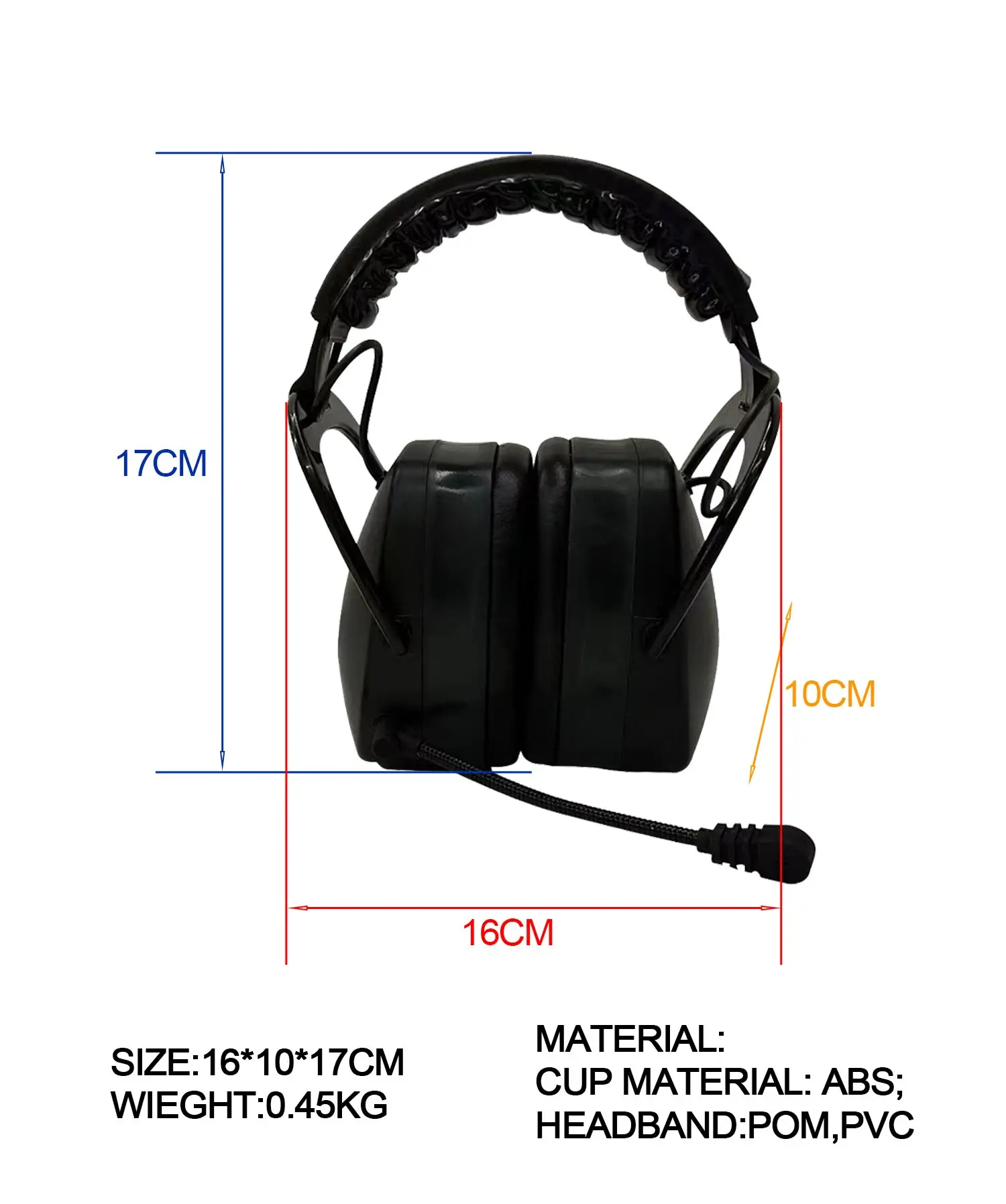 Professional Tactical Intercom Headphone with Protective Earmuffs Electronic Ear Protection for Hearing