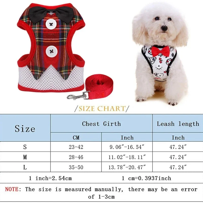 Elegant Bow Dog Collars Necktie Traction Rope Christmas Pet Harness for Small Medium Dogs Cat Chest Strap Dog Accessories Gifts