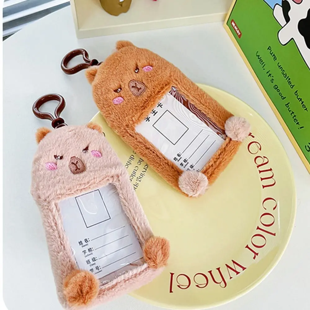 Capybara Photocard Holder Cartoon Vegetable Rabbit Plush Kpop Photocard Holder Korean Style Kpop Idol Bus Card Holder