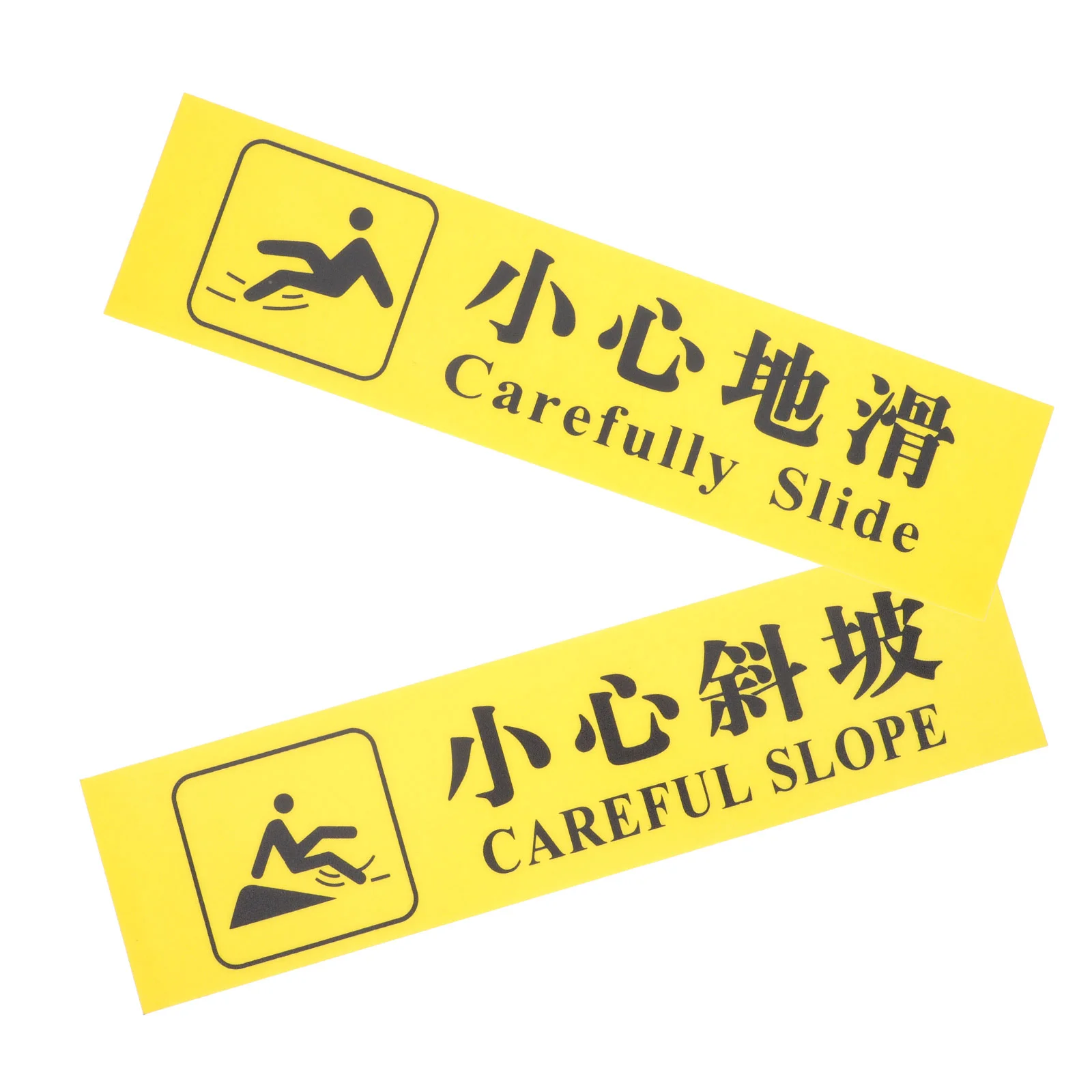 

4 Pcs Stickers Carefully PVC Caution Thickened Affixed Self Adhesive Sign Reminding