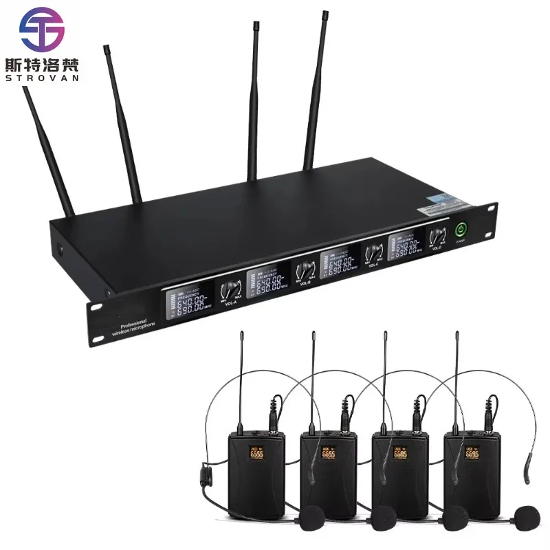 

DF204 Professional Wireless Headset with Cardioid Condenser Microphone Metal System for Conference Room