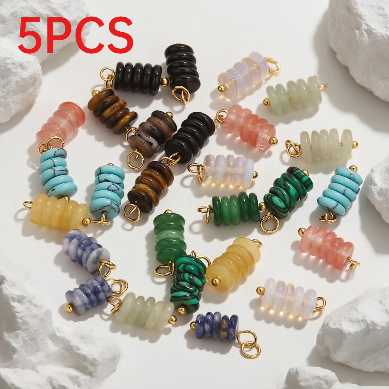 5Pcs Stainless Steel Beads Curved Eye Pin Charms DIY Bracelet Earring Necklace Jewelry Making Findings