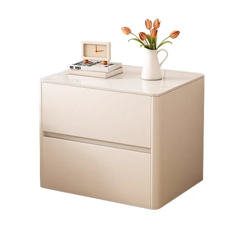 

Bedside table simple modern solid wood home bedroom bedside storage cabinet light luxury high sense 2025 new shelf