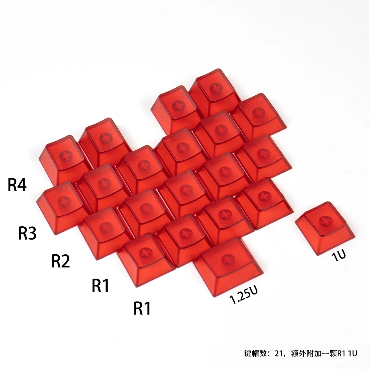 21Key Transparent Love supplement Keycaps PBT Dye Subbed Key Caps Cherry Profile Keycap With 2.25U 2.75U 3U7U Spacebar ISO Enter