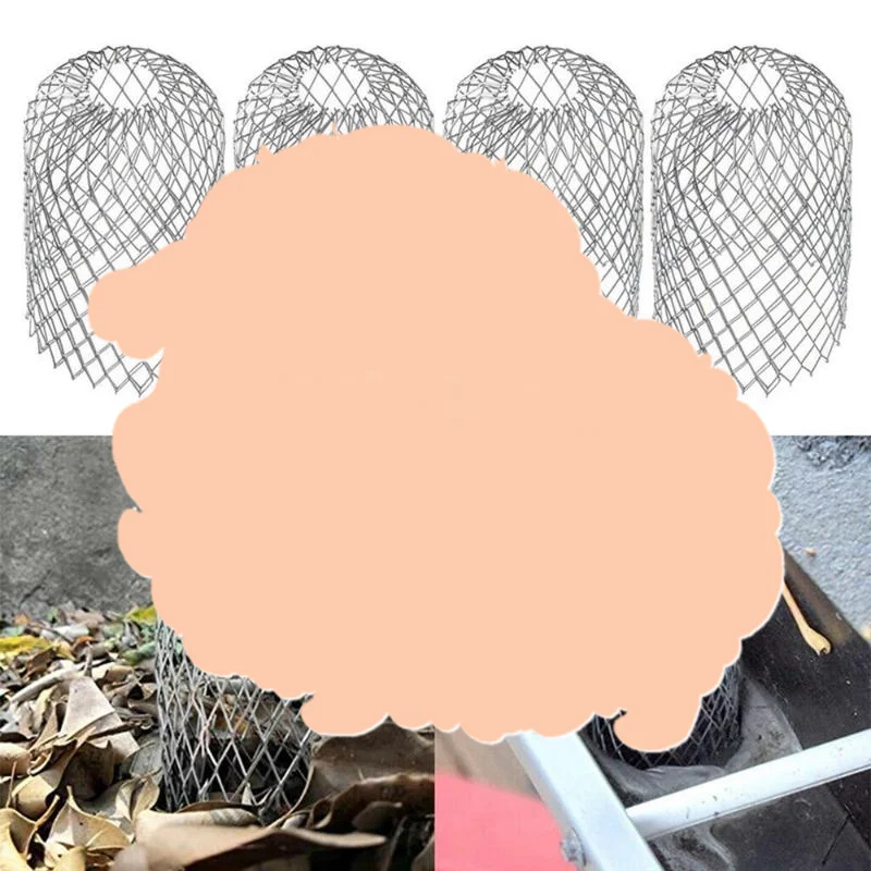 1/4Pcs Drain Pipe Filter Net Cover Anti Clogging Gutter Strainer Metal Mesh Guard For Rainwater Sewer Roof Drainage System