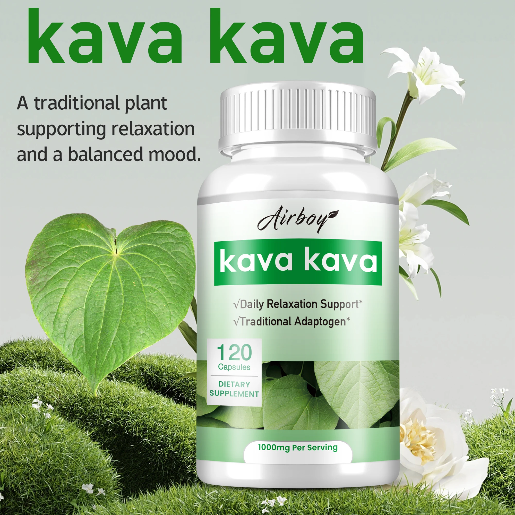 Kava Kava - Stress Relief, Focus and Sleep, Mood and Relaxation Supplement