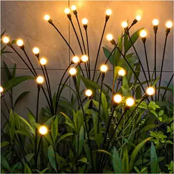 Zonne-Energie Vuurvlieg Verlichting Outdoor 6/8/10 Led Solar Tuin Gazon Verlichting Waterdicht Wuivend Licht Voor Binnenplaats Patio Pad Decoratie