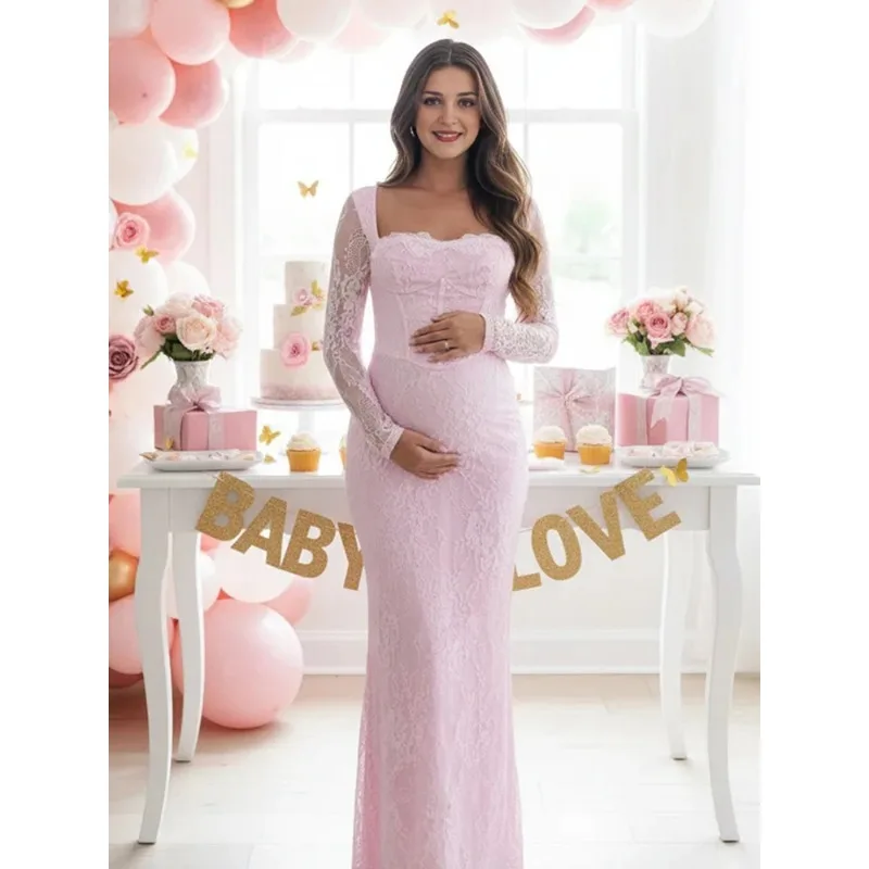 gender reveal maxi dress Momyknows Floral Print Smocked Bow Boho Flowy Photoshoot Gender Reveal Baby Shower Maternity Maxi Dress, Pink / M