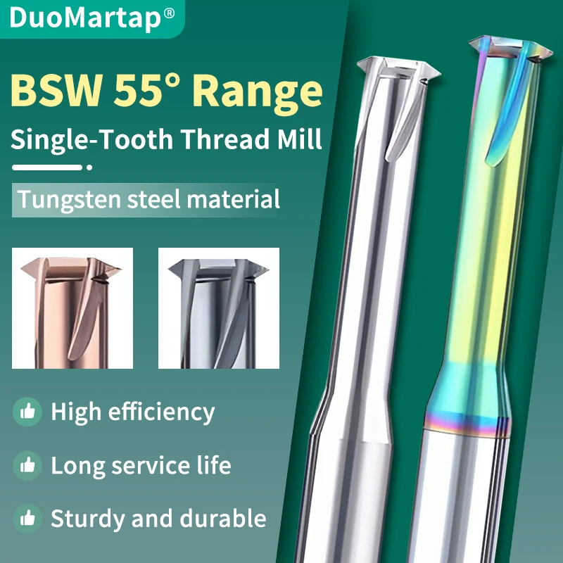 

DUOMaetap G/W 55 Degree Single Tooth Thread Milling Cutter CNC Machine Solid 1/16 1/8 3/16 1/4 5/16 3/8 7/16 1/2 5/8 3/4 1''--