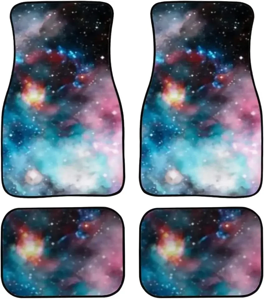 Car Floor Mats Deep Space High Definition Star Field Print Design Carpet Car SUV Truck Floor Mats 4 Pcs, Car Mats Rubber