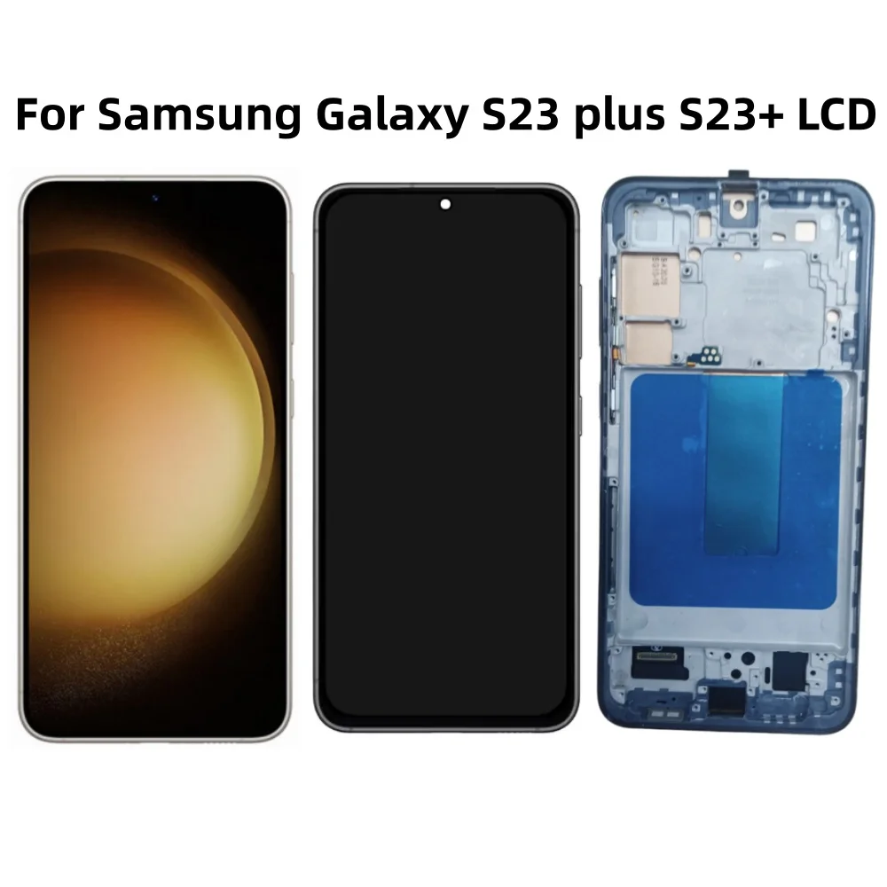samsung-s23-plus-lcdディスプレイタッチスクリーンデジタイザー-samsung-s23-5g-s916b-s916u-s916e用-フレーム付き