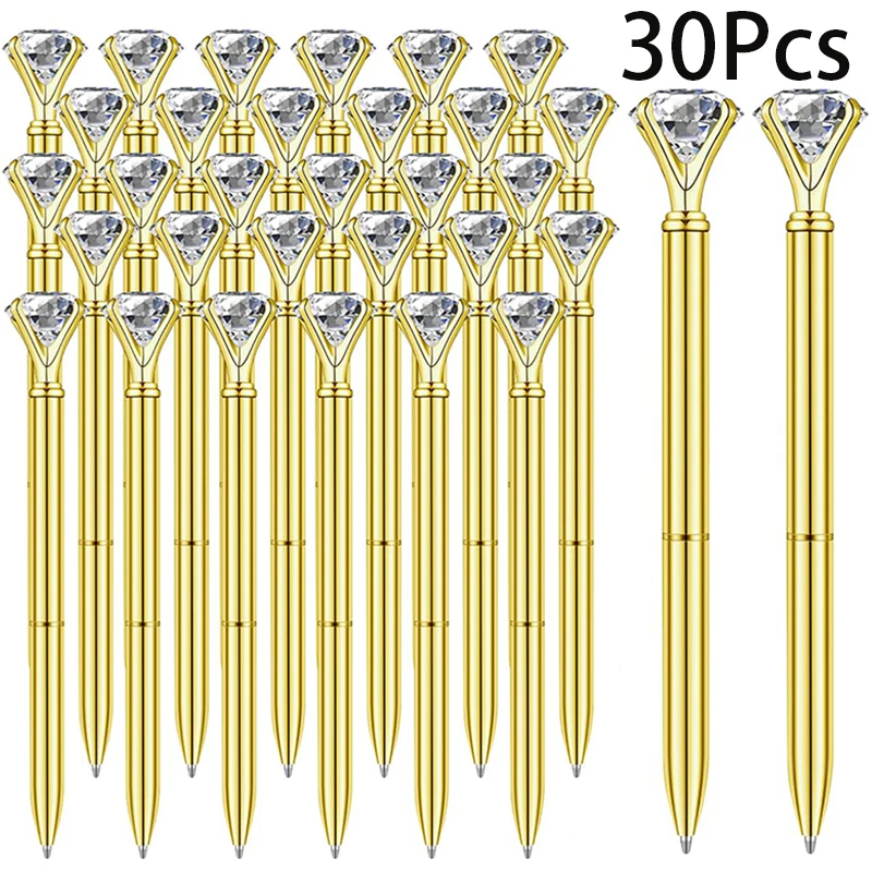 

30Pcs Diamond Pens Crystal Diamond Ballpoint Pen Fancy Cute Pens for Women Bling Metal Ballpoint Pen with Black Ink