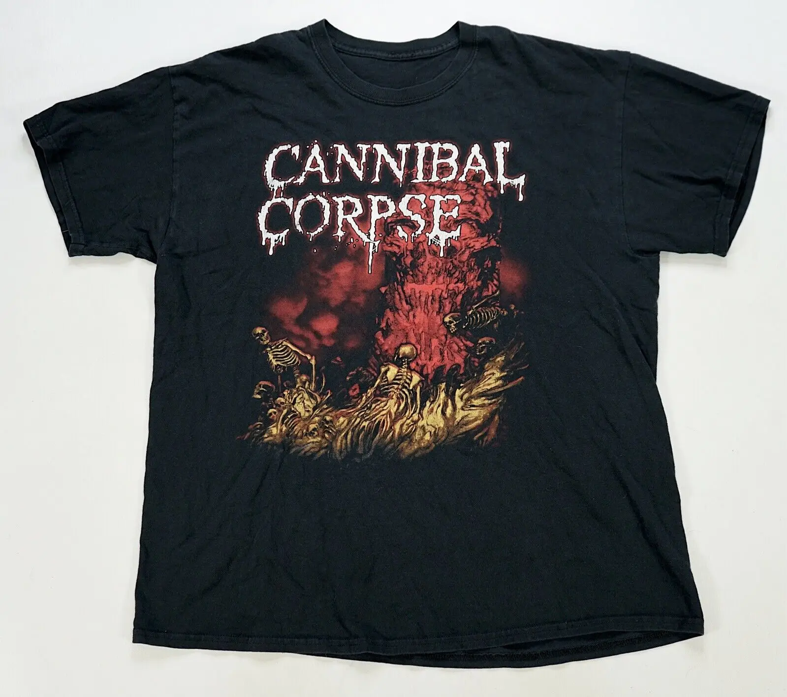 Rare Vintage Cannibal Corpse Mutilated Skeletons Graphic T Shirt 90S Band Black