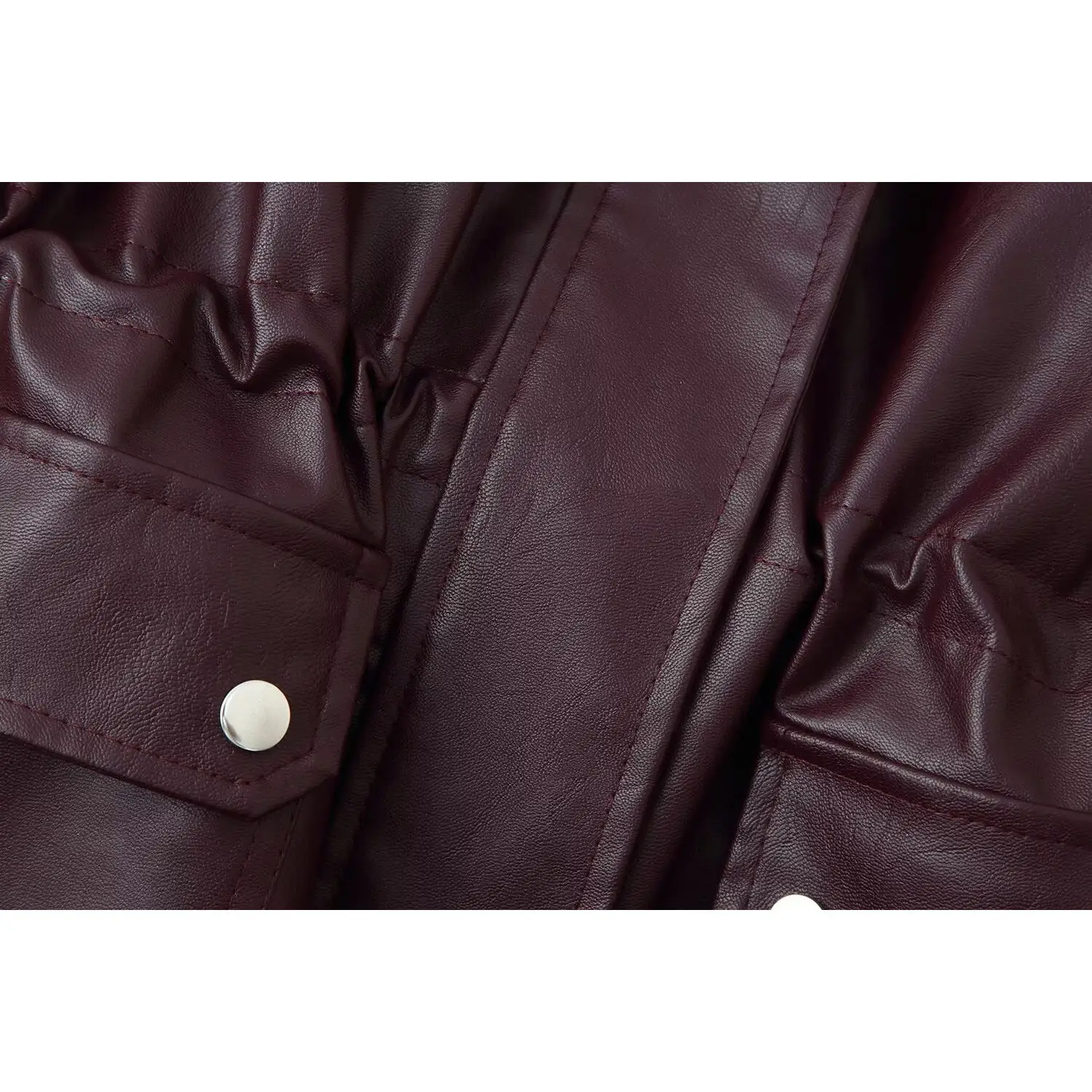 Faionable ort Leather Jaet المرأة الخريف جديد Sle الخصر مقصوص الوقوف طوق كيت كل مباراة ملابس خارجية