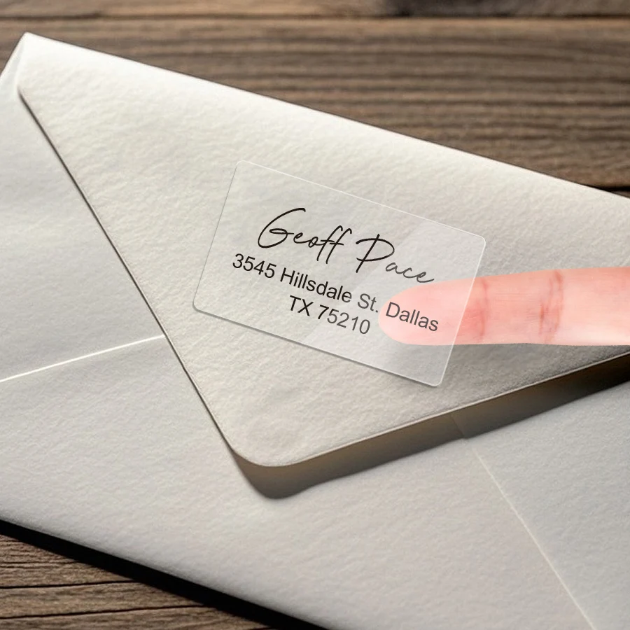 ملصقات بريدية مقاومة للماء مطبوعة حسب الطلب - ملصقات عناوين ذاتية اللصق متينة للدعوات والبريد الاستخدام وبطاقات المعايدة