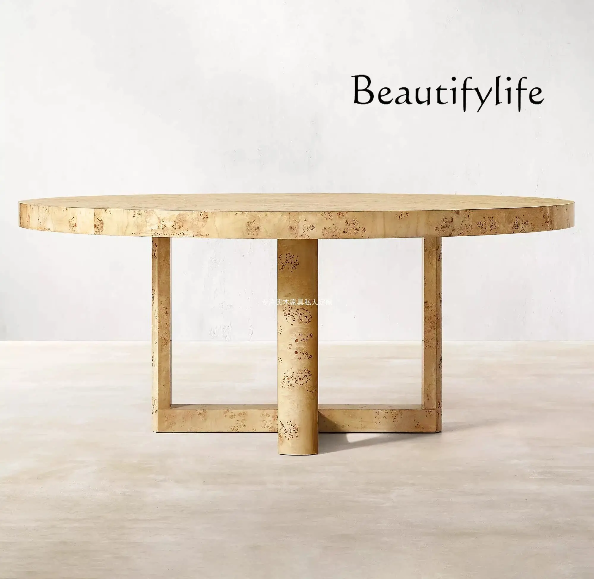 Amerikanischen Land Wohnzimmer Haushalt Multi-Personen Baum Tumor Rinde Massivholz Runde Esstisch Hotel Villa Modell Zimmer