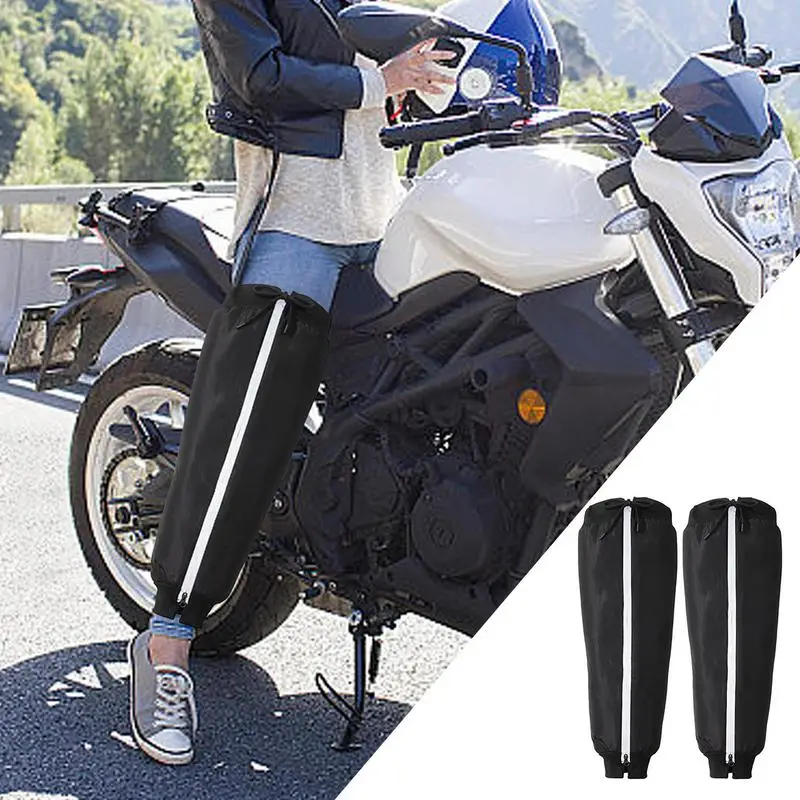 

Motorcycle Knee Brace Thickened Leg Warmers for Women with Reflective Strips Waterproof Snowproof Leg Calf Sleeve for Riding