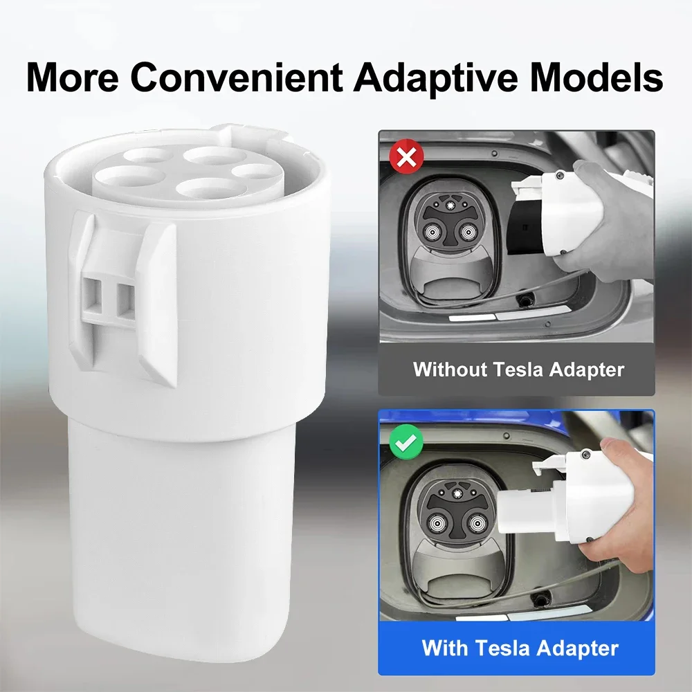 Adaptador de carregamento do veículo elétrico para Tesla, conector do carregador EV, EVSE conversão Gun soquete para o modelo X e Y 3, Type1 J1772