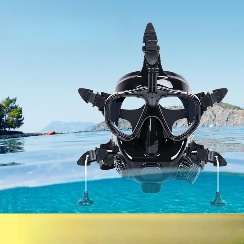 

Silicone full-face diving mask, snorkeling Sanbao set, diving goggles mask, connected to an underwater breathing apparatus