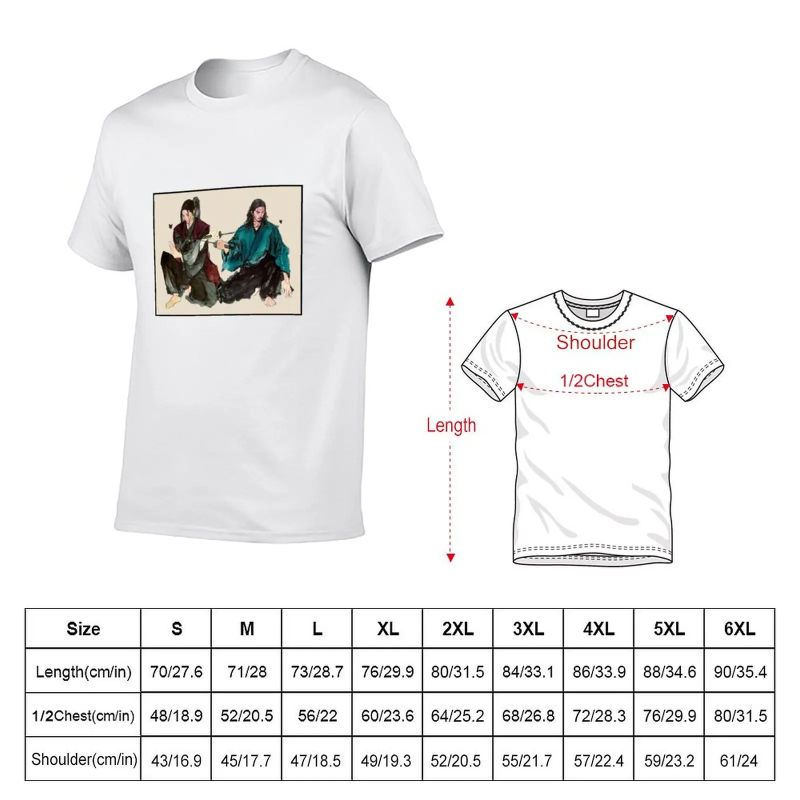 Inoue Takehiko Vagabond Manga Musashi Miyamoto vs Sasaki Kojiro T-Shirt Comfort Stretch Tee Shirt