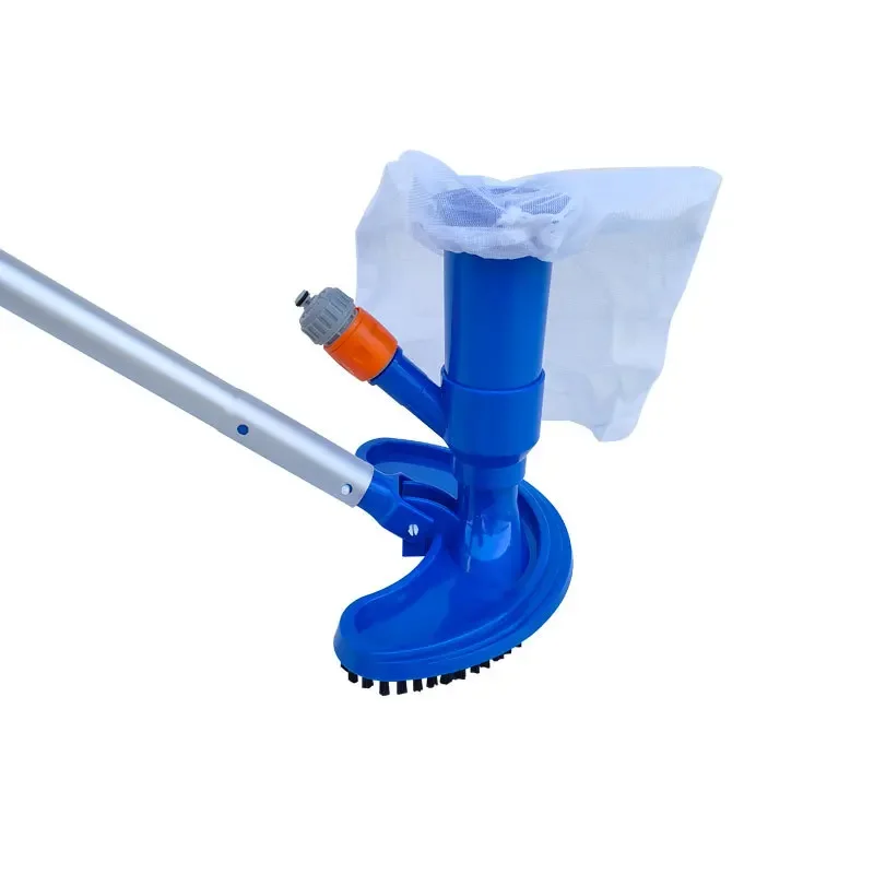 Portable vacuum jet suction head, pool cleaning half-moon suction head with bottom brush