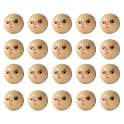 20pcs Smile Face Wooden Beads 22mm 25mm Wooden Beads Wooden Balls with Hole for DIY Craft Jewellery Bracelet Necklace Making