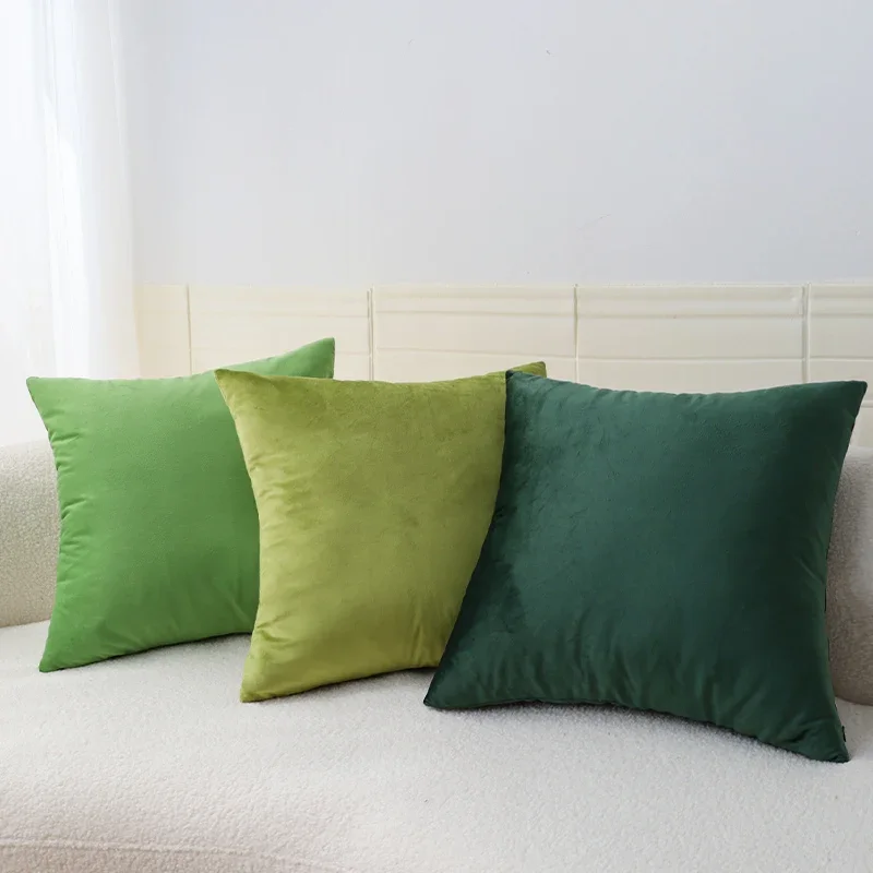 

Green Velvet Cushion Cover Decorative Pillowcase 18*18 Inch for Living Room Gift Sofa Car Decoration Pillows Nordic Home Decor