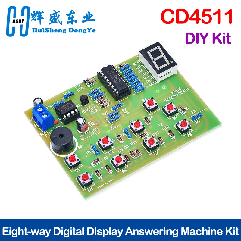 CD4511 Juego de kit de soldadura con agarrador digital de ocho vías para hacer placas de circuito impreso para práctica de competición de habilidades