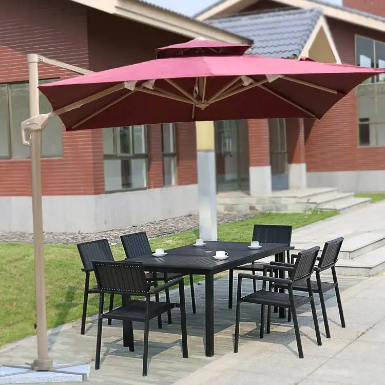Outdoor Aluminum Alloy Frame Rotatable Sunscreen Sunshade Umbrella for Courtyard Garden Villa Use