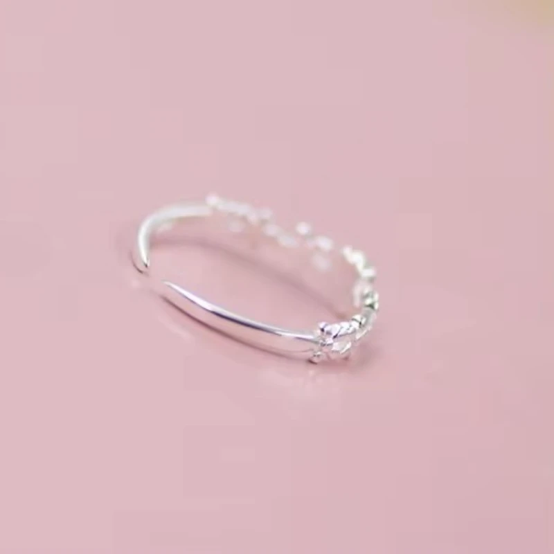 REETI 925 Sterling Silver Rings For Women Small flower Open  ring  Style Lady Prevent Allergy Sterling-silver-jewelry