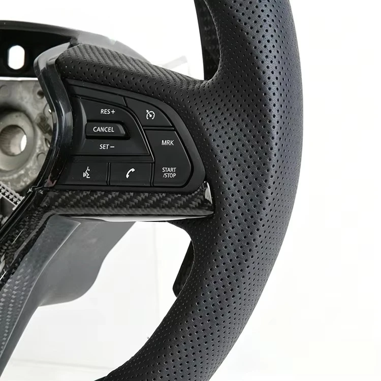 Hot Selling US Customized Real Carbon Fiber Leather Luxury LED Steering Wheel for Nissan GT-R Car