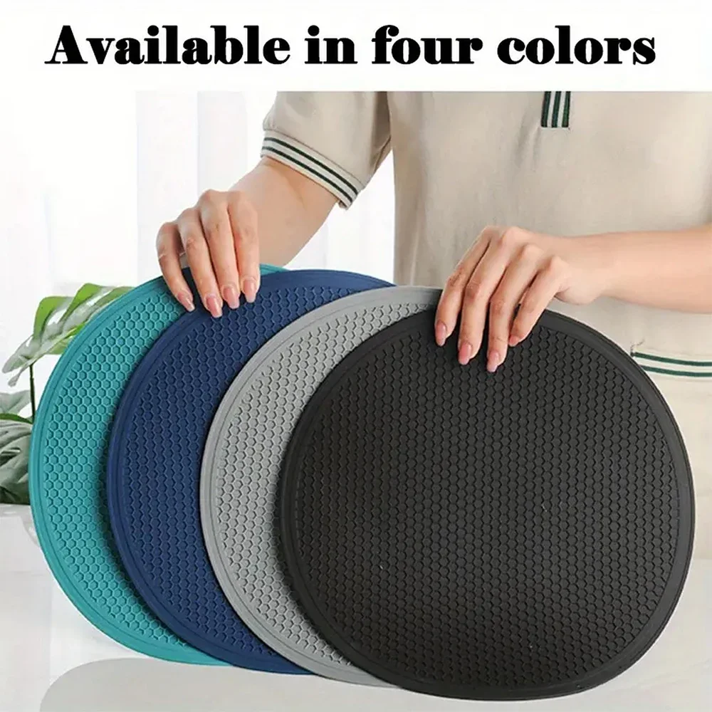 

25cm Large Silicone Mat Coaster Heat Resistant Placemat Honeycomb Nonslip Pot Holder Table Mat Round Cup Mat Kitchen Accessories