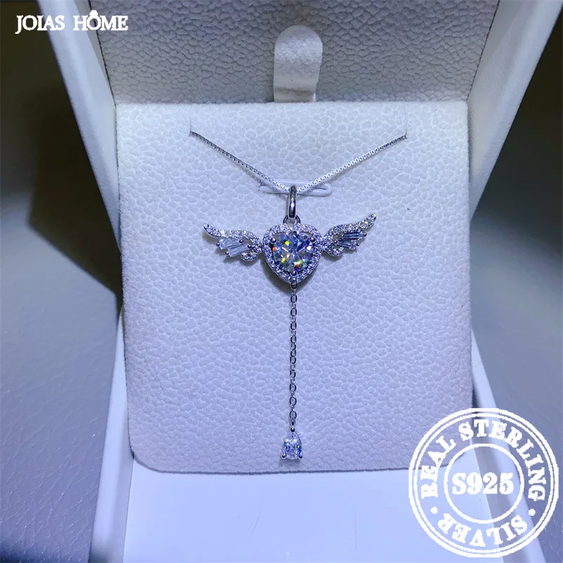 

JOIAS HOME Silver 925 1CT Moissanite Gem Pendant Women's Simulated Little Angel Style Necklace As A Gift For Wife And Girlfriend