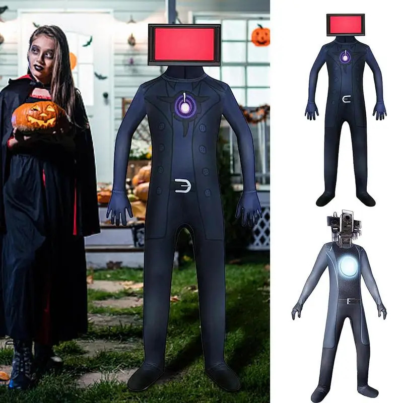 Toilet Man Cosplay Clothes Skibidi Cosplay Costume Speaker Man TV Man Camcorderman Costumes Skibidi Halloween Bodysuit Game