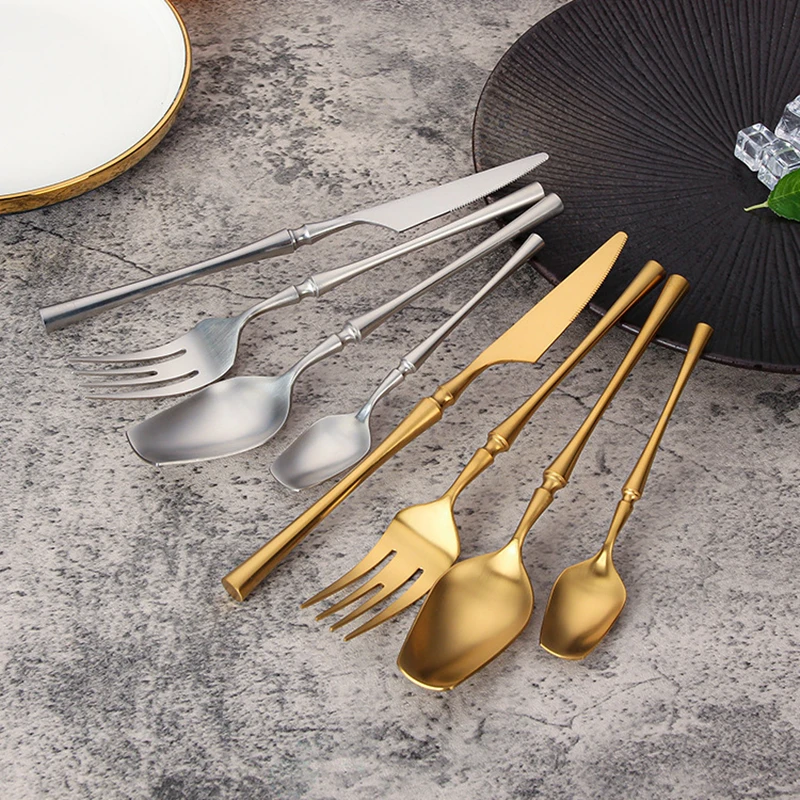 18/10 Stainless Steel Mirror Polished Cutlery Set, Glossy Silver Dinnerware, Matte Tableware 304, For Gift