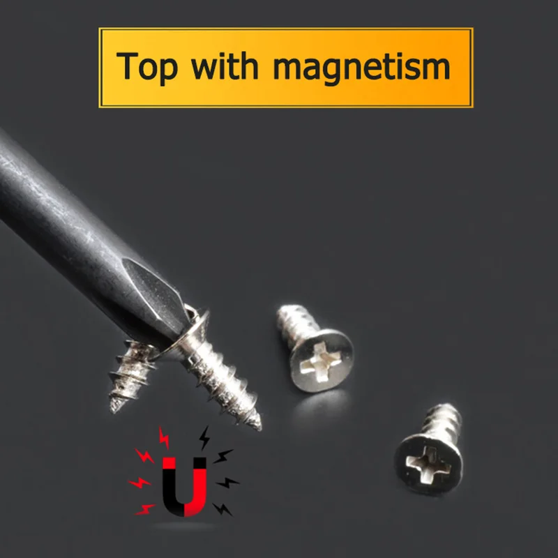 Chave de fenda Phillips Pozi com comprimento magnético, cabo de borracha, reparando ferramentas manuais, com fenda cruzada, 3mm, 4mm, 5mm, 6mm Diameter, 42-300mm, 1Pc