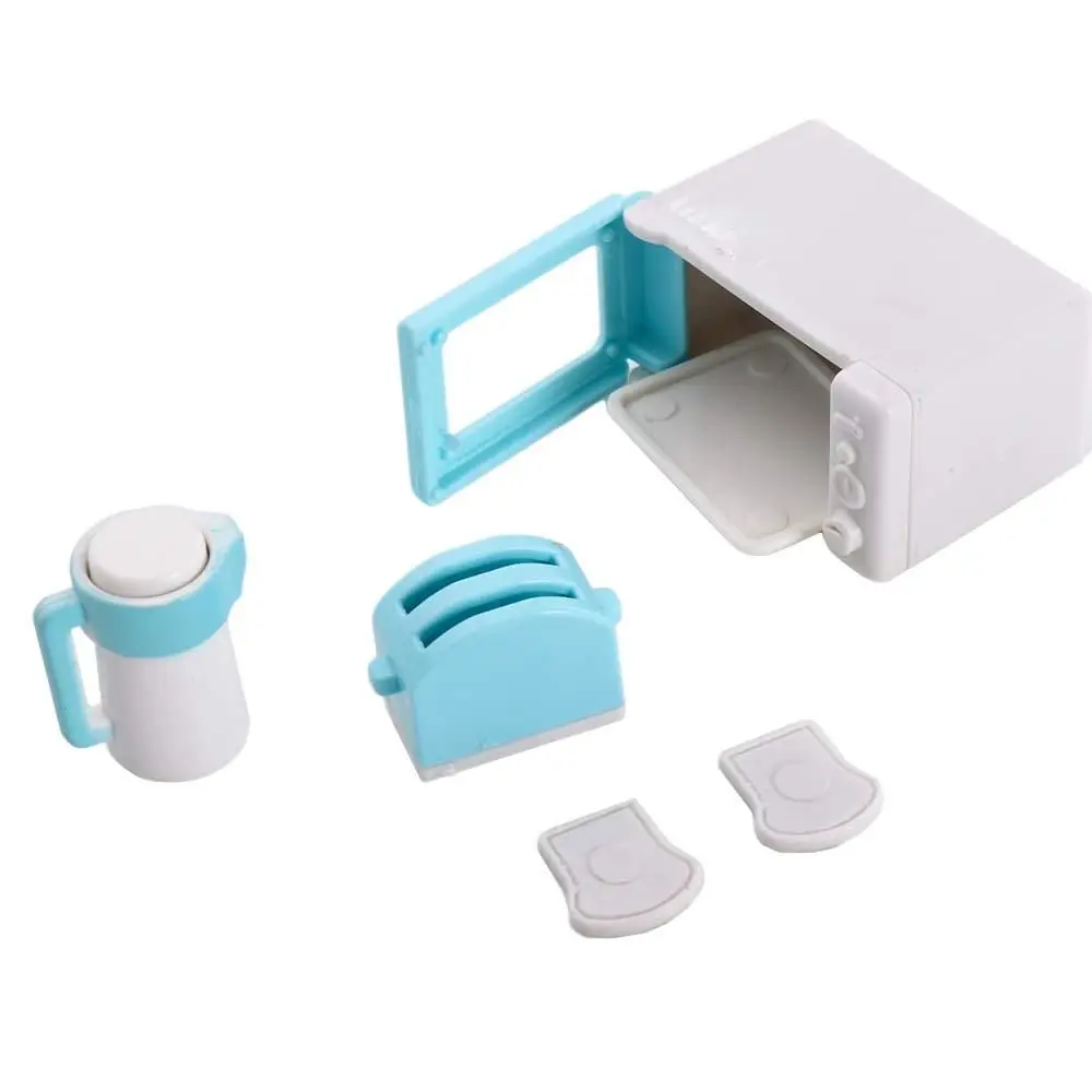 Set di pentole accessori per casa delle bambole mobili simulati Mini forno a microonde mobili per casa delle bambole Kit bollitore per pane