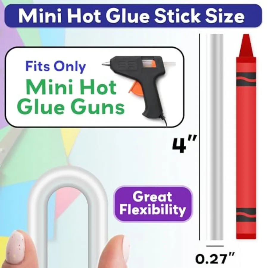 Mini Hot Glue Sticks Pack - Fits Mini Glue Guns, 4