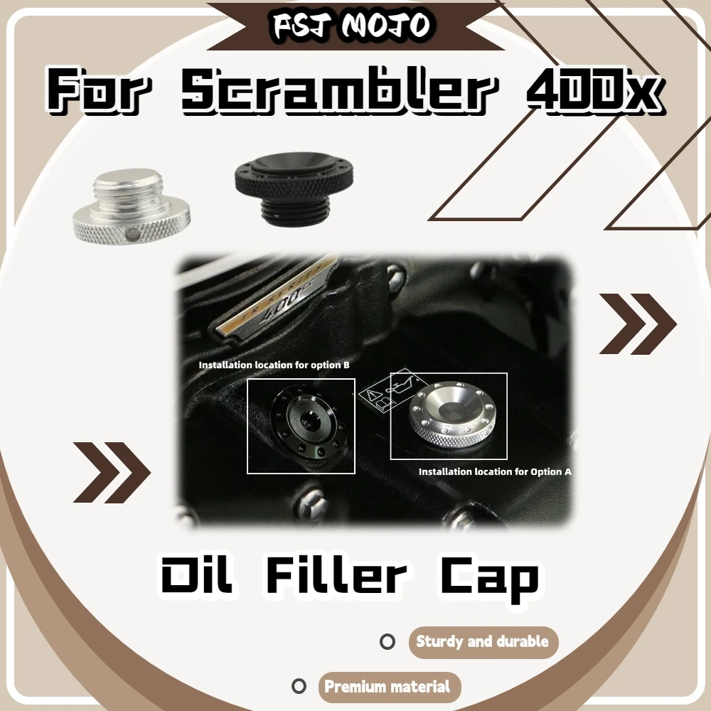 

For Scrambler 400X CNC Aluminum Engine Oil Filler Cap Screw Oil Port Plug Leak Proof Sealing Retro Motorcycle Modified