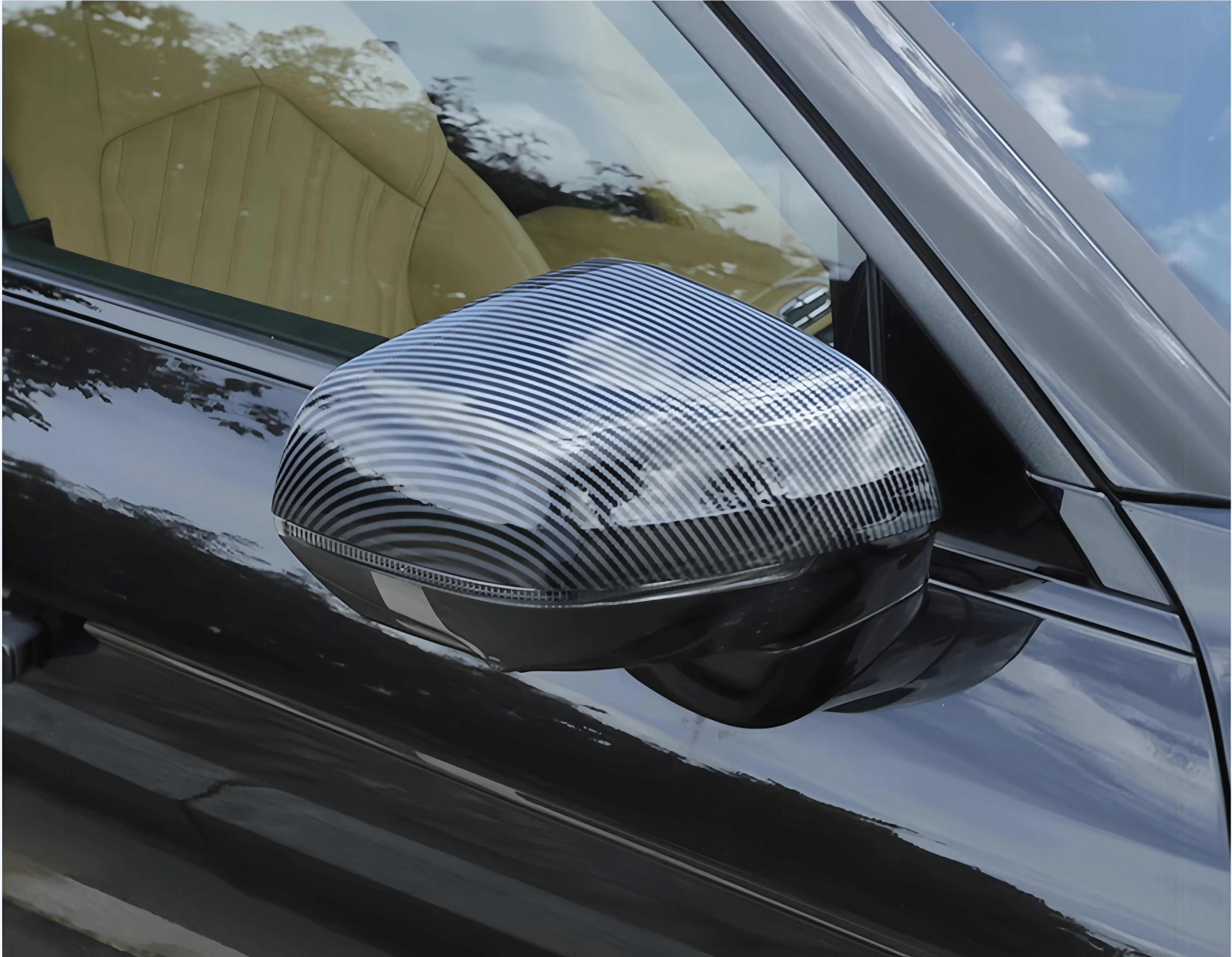 

Suitable for Geely Lynk&Co 09 2022 2023 rearview mirror rearview mirror rain eyebrow decoration ABS Parts silvery carbon fibre