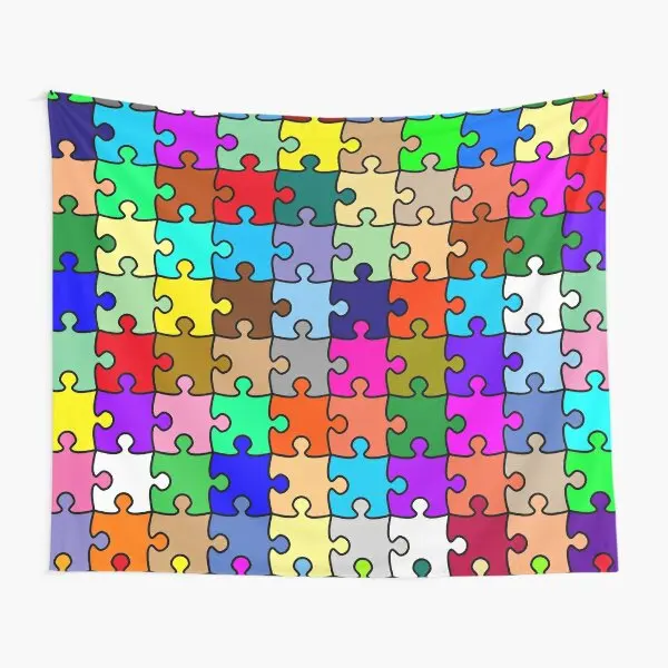 Colorful Puzzle Tapestry Cartoon Style Tapestries Abstract Game Pieces Wall Cloth Living Room Bedroom Home Decor Wall Hanging