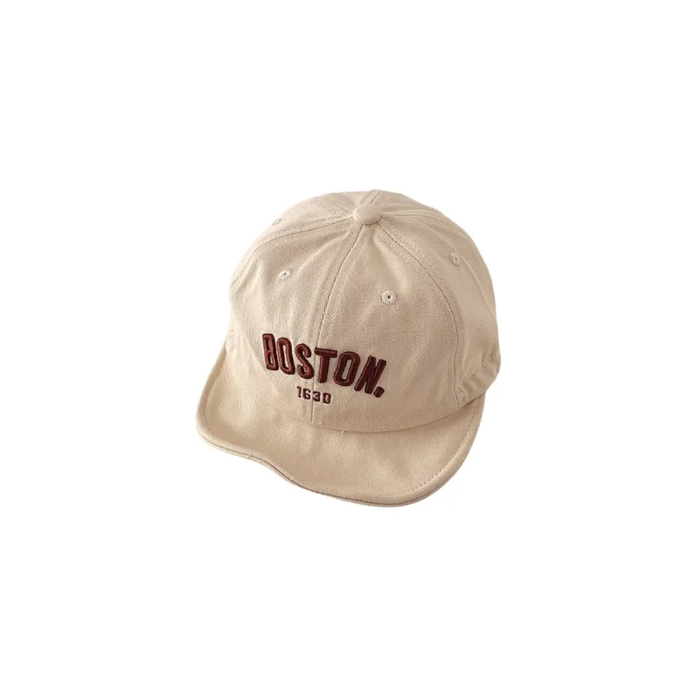 

Vintage Embroidery Baby Baseball Hat Solid Color Short Brim Letter Baseball Cap Visor Adjustable Children's Sunhat Outdoor