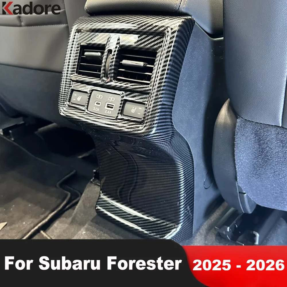 

Для Subaru Forester 2025 2026, автомобильный подлокотник из углеродного волокна, задняя крышка вентиляционного отверстия для кондиционера, накладка, аксессуары для интерьера