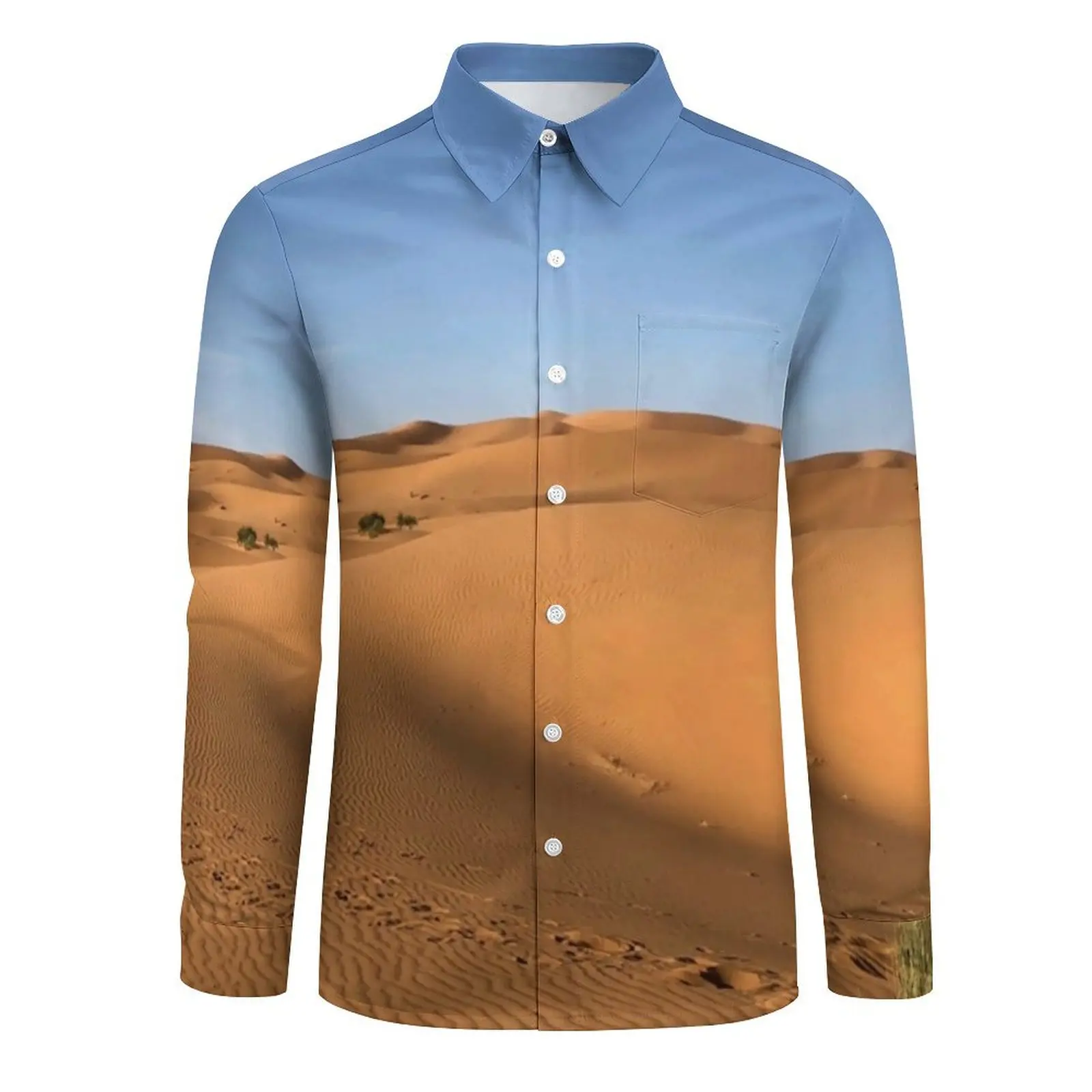 Namib Desert Casual Shirts South Africa Print Vintage Shirt Spring Fashion Oversized Blouse Men Long Sleeve Graphic Clothes Gift