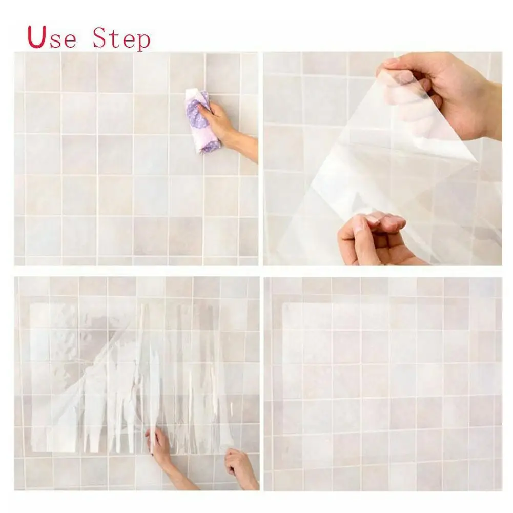 Transparent Wall Protector Kitchen Clear Glossy Self Oil-Proof Protective Splash Sticker Water-Proof Adhesive Cupboard Remo K9A9