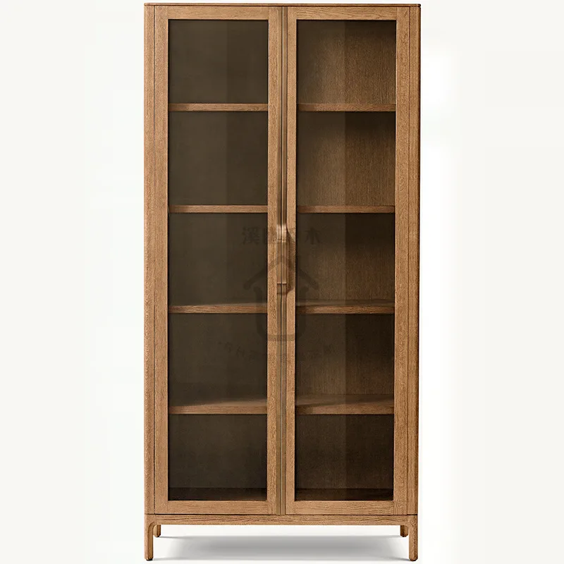 

Американский деревенский книжный шкаф из массива дерева, высокий шкаф, легкий роскошный дизайн, дизайнерский шкаф в стиле ретро класса люкс, индивидуальный шкаф на заказ.