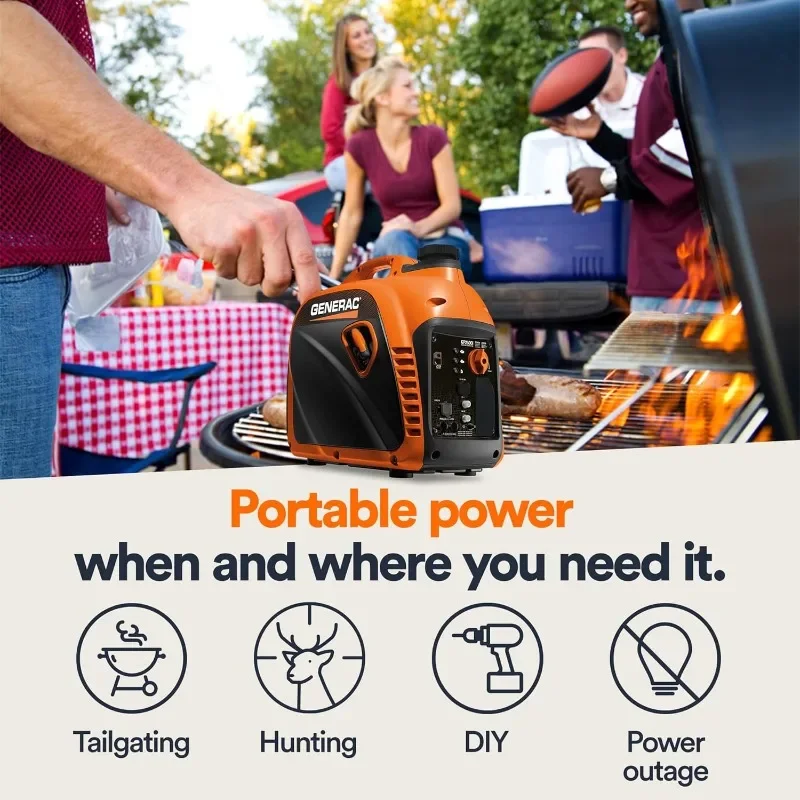 GP2500i 2,500-Watt Gas Powered Portable Inverter Generator Compact and Lightweight Design Produces Clean Stable Power