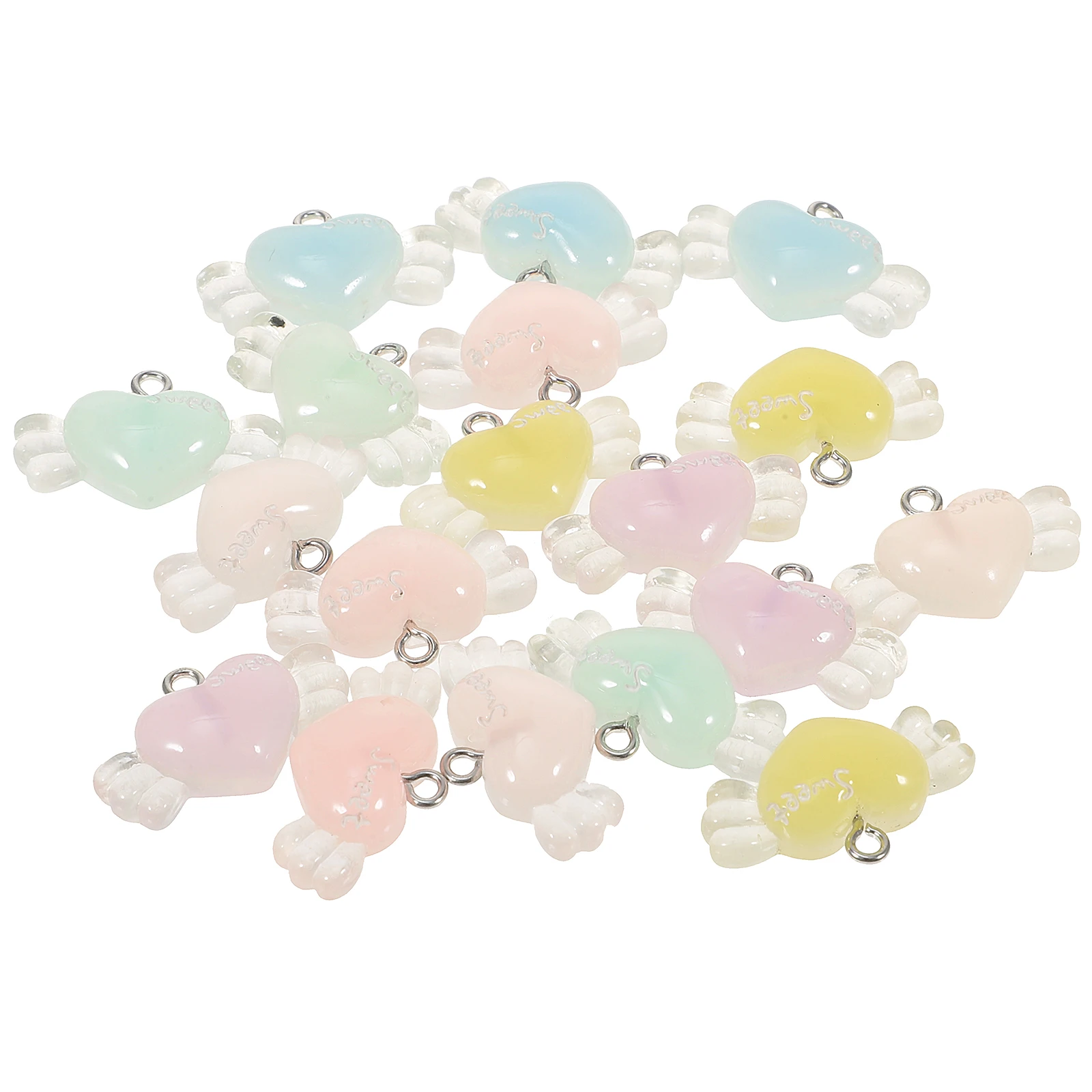 

18pcs Heart Pendant Charms for Earring Bracelet Making Crafting Decorative Tiny Resin Jewelry Accessories Bulk Supply Gifts DIY